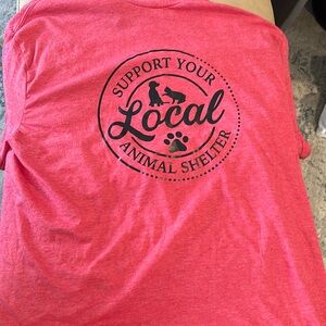 Gildan brand new hand vinyl appilque  on T-shirt"Support your local rescue